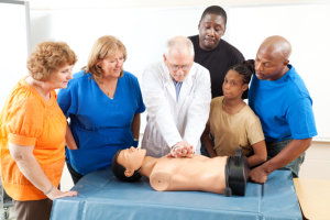 medical team in cpr training